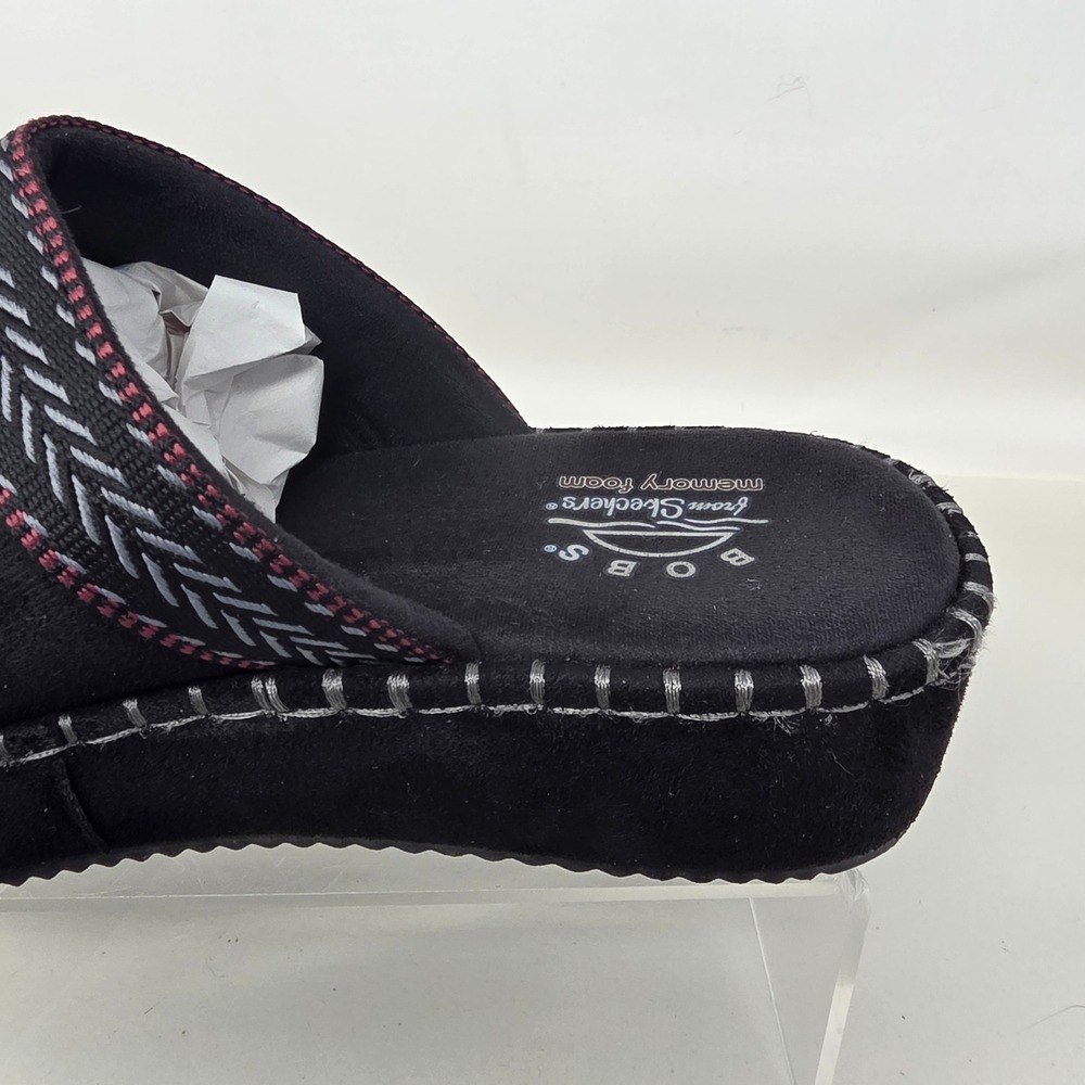 Skechers BOBS Ice Angel Womens 8.5 Black Memory Foam Platform Slipper 114560 - Picture 12 of 16